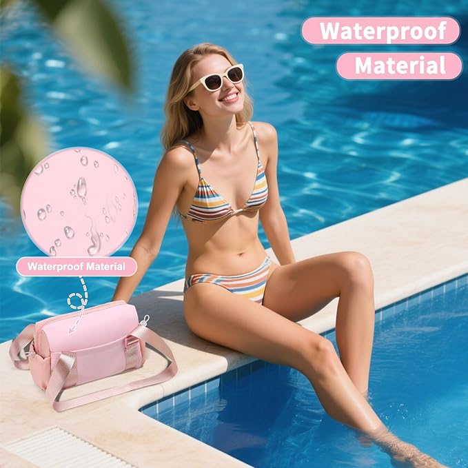 Mini Gym Bag for Women, Yoga Small Sports Bag for Women Girls, Waterproof PU Fitness Tote with Wet Compartment, Pink