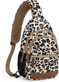 Capolo Sling Bag for Women Men Waterproof Crossbody Bags for Women Trendy Casual Fanny Pack with Convertible Shoulder Strap Chest Bag for Travel Hiking(Leopard, Large)