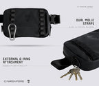 Gymreapers Travel Small Crossbody Bags for Men & Women with Hidden Pocket - Waterproof Crosssbody Fanny Pack for Men with Adjustable Shoulder Sling Belt for Traveling, Running & Hiking (Onyx)