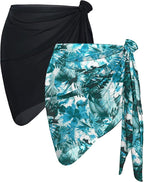CHICGAL 2 Pieces Women Beach Sarong Bathing Suit Wrap Skirt Sheer Bikini Swimsuit Cover Ups for Swimwear