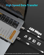 Baseus USB C Cable, 100W PD 5A QC 4.0 Fast Charging USBC to USBC Cable, Zinc Alloy Nylon Braided Type C Charger Cord for iPhone 17 16 Pro Plus Pro Max, MacBook, iPad/mini, Samsung S23/S22+