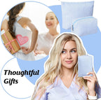 Huhumy 2 Pcs Makeup Bag Set Cute Cosmetic Pouch for Women Seersucker Travel Toiletry Bag Preppy Small Makeup Purse Pouch Aesthetic Skincare Brushes Storage Organizer for Valentine Women(Blue)