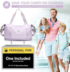 Travel Duffel Bag, Sports Tote Gym Bag, Shoulder Weekender Overnight Bag for Women