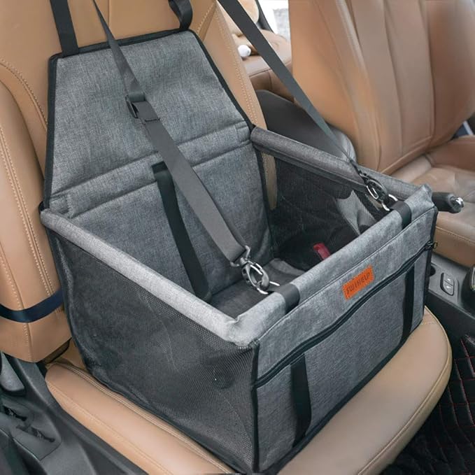 Dog Car Seat Puppy Portable Pet Booster Car Seat with Clip-On Safety Leash and PVC Fram, Anti-Collapse,Perfect for Small Pets