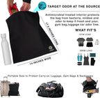 Ornadi Wet Gym Clothes Bag Waterproof Antimicrobial Sack Inhibits Bacteria & Odor from Dirty Laundry, Swimsuits, Sweaty Shoes for Smell Proof Travel 14 X 17.5 Made in USA