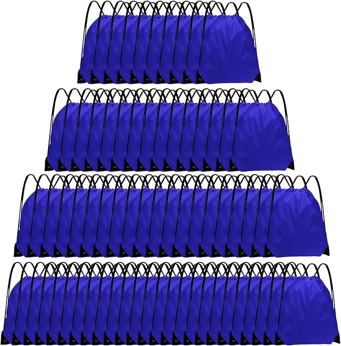 Grneric Drawstring Backpack Bulk 70Pcs String Backpack Drawstring Bags Cinch Bag Sackpack for Men Women Gym(Navy Blue)