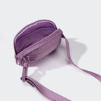 Pander Two Way Zipper Fanny Pack Nylon Everywhere Belt Bag for Women, Water Repellent Waist Packs, Crossbody Bags with Adjustable Strap (Light Purple).