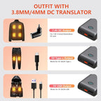2 Pack 5V 2A/3A Battery Pack for Heated Vest Heated Jacket, 12000mAh Power Bank for Heated Apparel with LED Display with 7.4V DC Port