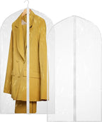 Handy Laundry Clear Vinyl Garment Bag - Protect Your Clothing While Traveling and Dust Free While Hanging in Your Closet. Ideal for Coats, Suits, Dresses or Gowns - Set of 2 (24 X 54 Inches)