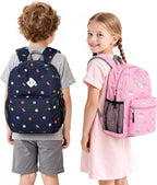 STEAMEDBUN Corduroy Kids Backpack for Girls 3-8, Girls Backpack for Elementary Kindergarten - Rainbow