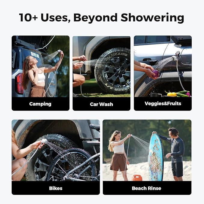 FLEXTAILGEAR Tiny Shower Portable Shower for Camping, Rechargeable Camping Outdoor Shower, Portable Shower Pump for Hiking, Waterproof Outdoor Camp Pump, Car wash, Pet Cleaning, Beach Vacations