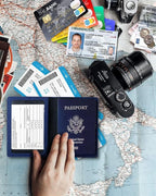 Sizobi Passport Holder for Travel Men, RFID Blocking Passport Covers Case Wallet Card Slot, International Travel Must Haves Travel Accessories for Women, Cruise Ship Essentials Travel Gifts, Navy Blue