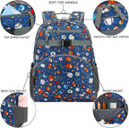FlowFly Kids Backpack for Toddler Boys Girls, Simple Lightweight Bookbag for Daycare Kindergarten Elementary School Travel, Small Modern Bag (Large), Football