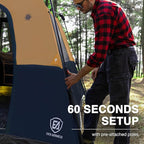 EVER ADVANCED 6 Person Camping Tent, Blackout Design Tent for Camping Instant Cabin Tents for Family with Rainfly, 60s Easy Setup, Water-Resistant
