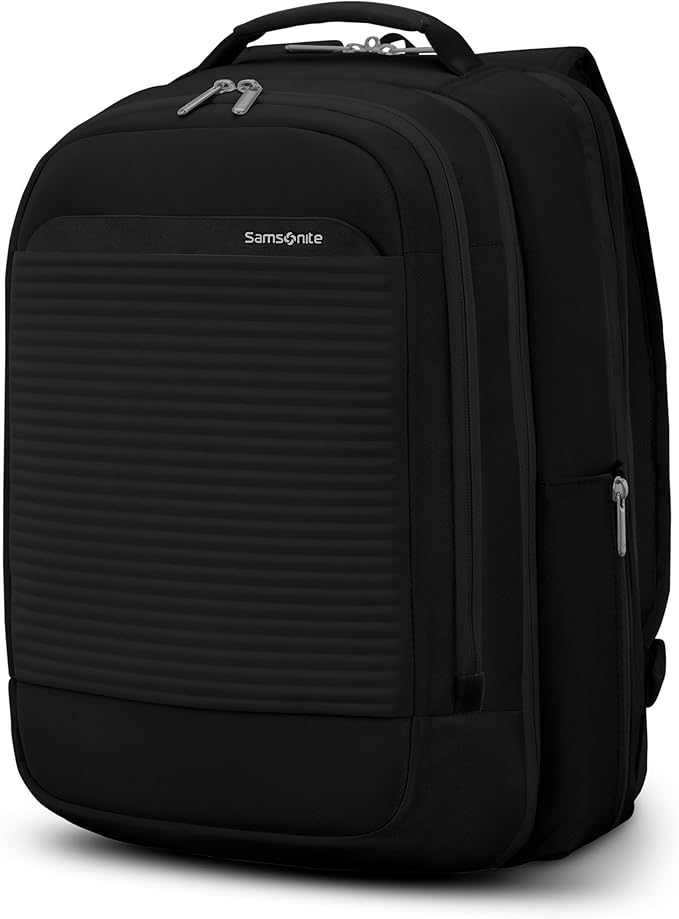 Samsonite Paralux 2-in-1 Travel Backpack, Converts into Main Bag + Go Bag, Lay-Flat Packing, StackIt™ Strap, Laptop Sleeve & Integrated AirTag™ Holder - Business & Adventure Travel Bag - Black