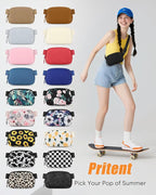 Pritent Fanny Packs for Women Cross Body Bag Waterproof Belt Bag with Adjustable Strap and Zipper Back Pocket Small Crossbody Bags Fashion Waist Packs for Workout Travelling(Black, Large)