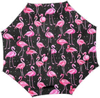 Nander Windproof, Reverse Umbrella, Umbrellas for Women with UV Protection, Upside Down Umbrella with C-Shaped Handle- Pink Cartoon Flamingo