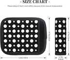 Black and White Polka Dot Print 2 Pack Luggage Handle Wraps for Suitcase Neoprene Travel Bag Handle Cover/Tags/Identifiers/Marker/Grips Travel Accessories for Airplane