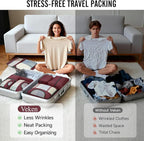 Veken 8 Set Packing Cubes for Travel Essentials, Gifts for women, Suitcase Organizer Bags in 4 Sizes, Carry-On Luggage Accessories with Large Laundry & Hanging Toiletry Bag, Must-Have for Airplane