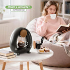 Single-Serve Coffee Maker, 2 in 1 One Cup Coffee Machine Compatible with K-Cup Pod & Coffee Grounds/Tea with One Button Operation,Fast Brew in 1 minute,Compact For Home, Office, RV and Dorm (Black)