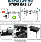 Camping Table Folding Portable Table 47.24” X 21.65” Roll-up Picnic Table with 2 Adjustable Height for Picnic, Camping, Beach, BBQ, Party, Backyard, Black