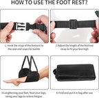 Airplane FootrestAirplane Foot Rest, Portable Travel Foot Hammock, Airplane Accessories, Adjustable Flying Feet Rest for Travel, for Long Flight Bus Train Office