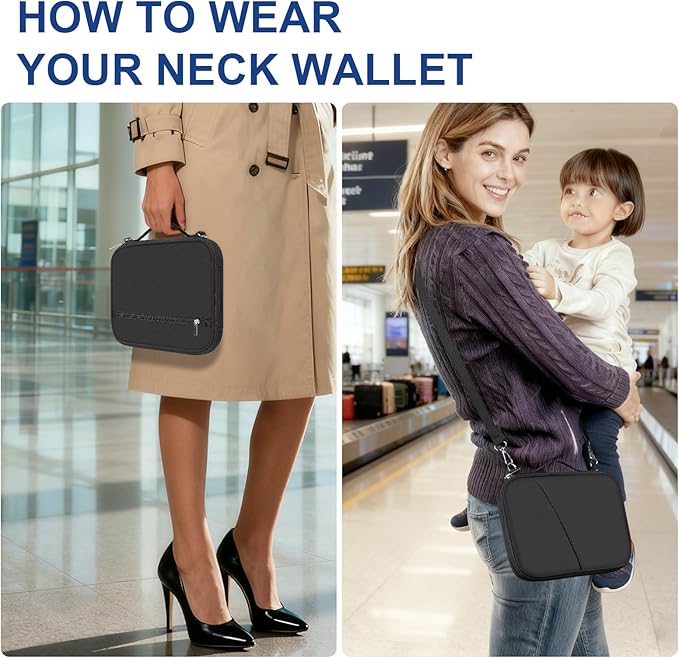Family Passport Holder for Travel with RFID Blocking, Traveling Essentials Organizer Pouch Bag, Light Passport Wallet for Travel Must Haves Accessories for Women Men