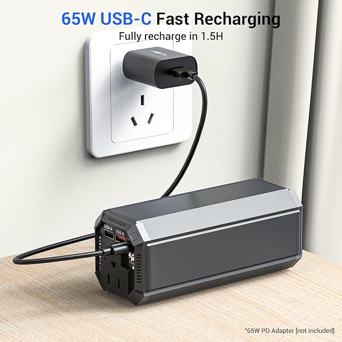 MAHUEEOL Power Bank with AC 100W,Portable Laptop Charger,98Wh/27000mAh External Battery for Laptop,PD 65W Type-C,Compatible for Outdoor RV Camping Travel Emergency Backup Home