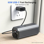 MAHUEEOL Power Bank with AC 100W,Portable Laptop Charger,98Wh/27000mAh External Battery for Laptop,PD 65W Type-C,Compatible for Outdoor RV Camping Travel Emergency Backup Home