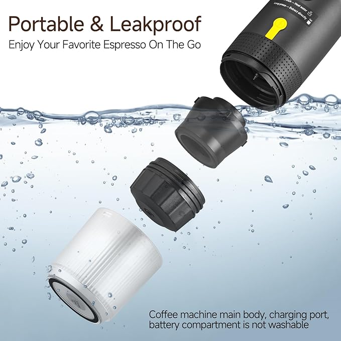 Portable Espresso Maker with Intelligent Anti-Dry Burn,25Bar Self-Heating 7Min Electric Mini Coffee Maker,compatible with NS/DG Capsules & Ground Coffee for Travel,RV,Office & Home