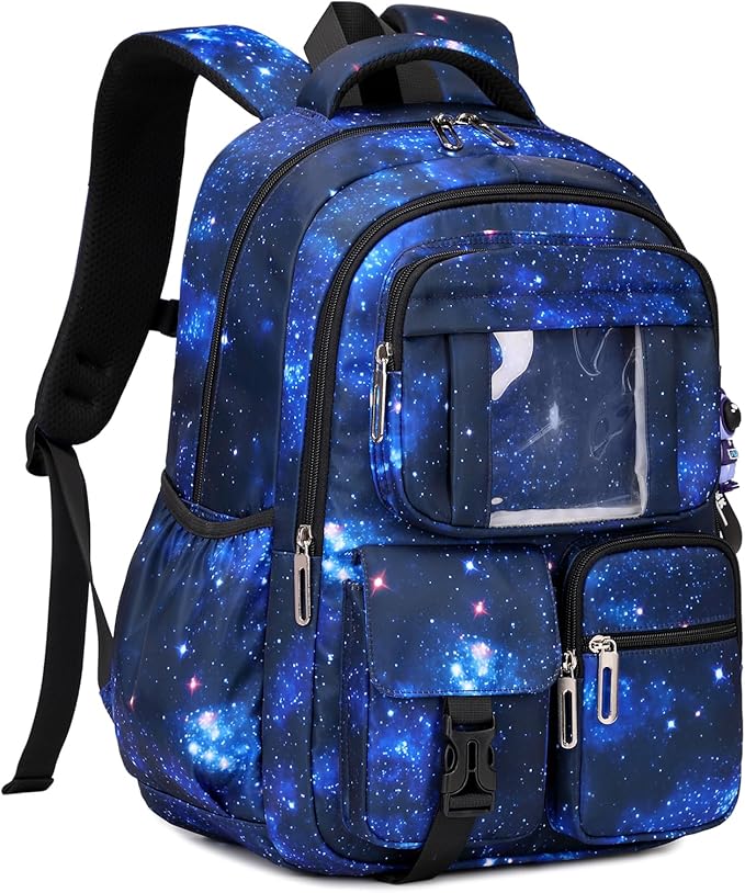 PIG PIG GIRL Kids Backpack for Girls Boys School Bags for Middle School Students Book Bag for Elementary Primary Kawaii Ita Backpack, Galaxy Astronaut