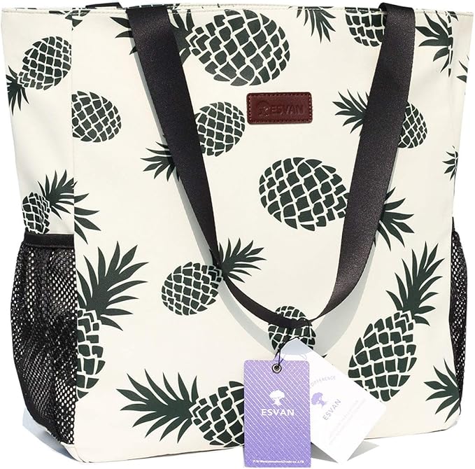 Original Floral Water Resistant Large Tote Bag Shoulder Bag for Gym Beach Travel Daily Bags Upgraded