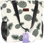 Original Floral Water Resistant Large Tote Bag Shoulder Bag for Gym Beach Travel Daily Bags Upgraded
