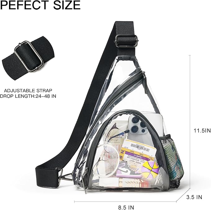 LATMAP 7L Sling Bag For Women Men Backpack Fanny Pack Crossbody Chest Travel Shoulder Belt Bags Purse Handbag PU Leather