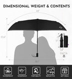 Windproof Travel Umbrella - Manual Open Close with No Rebound for Seniors & Kids, 43" Compact and Portable for Rain, Thoughtful Gift for Wife Husband Child