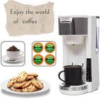 Single Serve Coffee Maker, 2 in 1 Brewer for K Pod & Ground Coffee, 180s Rapid Brew 6 to 14oz Capacities with Auto Shut Off, Small Compact Design for Home Office Travel Camping-White