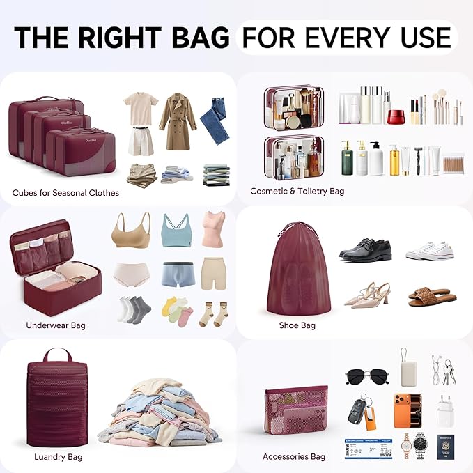 11 Set Packing Cubes for Travel, Gifts for Women Mom,Anti-Tearing Suitcase Organizer,OlarHike Vacation Essentials & Accessories for Cruise Ship