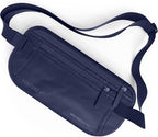 VENTURE 4TH Money Belt for Travel – Slim Hidden Under-Clothes RFID Blocking Anti-Theft Passport Holder & Travel Wallet Pouch for Men & Women to Protect Cash, Cards & Documents (Sleek Navy Blue)