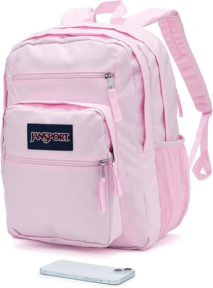 JanSport Laptop Backpack - Computer Bag with 2 Compartments, Ergonomic Shoulder Straps, 15” Laptop Sleeve, Haul Handle - Pink Ice