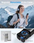 AsperX Laptop Power Bank, 165W 20,000mAh, Retractable Cables, Aluminum Alloy Unibody Portable Charger Power Bank, Battery Bank for MacBook Pro/Air/iPhone 17/iPad Pro/S25 Ultra/Dell/HP(TSA-Approved)