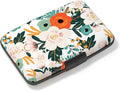 Credit Card Holder, Mini Aluminum Card Wallet RFID Blocking Slim Metal Hard Card Case for Women Men, Colorful Flowers