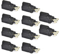 Ceptics Italy CEI-23-16/VII Travel Power Plug Adapter Accepts NEMA 5-15R - ETL Certified - Industrial Grade (IG-12-10PK) Black