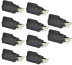 Ceptics Italy CEI-23-16/VII Travel Power Plug Adapter Accepts NEMA 5-15R - ETL Certified - Industrial Grade (IG-12-10PK) Black