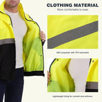SKSAFETY Hi Vis Safety Rain Jacket for Men, Construction Work Rain Gear Heavy Duty Class 3 Rain Coat Waterproof Lightweight
