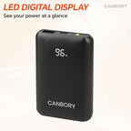 MINI 5V 2A/3A Battery Pack for Heated Vest Heated Jacket, Small 10000mAh Power Bank for Heated Apparel with LED Display and Flashlight PD 18W Black for Men and Women (No DC Port)