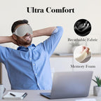 Fygrip 3D Eye Mask Sleep Mask for Men & Women, 100% Pressure-Free & Light Block-Out Eye Mask for Sleep with Easy Adjustable Strap, Night Eye Cover for Travel, Grey