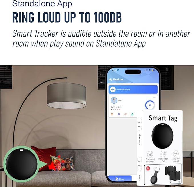 Car GPS Tracker for Vehicles - Hidden Tracking Devices for Cars, No SIM Card Required, Available for Android and iOS, Car Vehicle Tracking Device for Car, Wallet, Pet (Black)