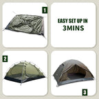 Backpacking Tent for Camping 2/3/4 Person Hiking Ultralight Tent for Waterproof Windproof Outdoor Tents Easy Setup Two Doors Double Layer Lightweight Instant Tents
