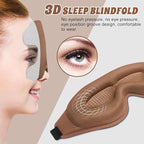 3D Advanced Eye Mask for Sleeping，Ultra Delicate Soft Skin Friendly Eye mask，100% Blackout Sleep Eye Mask for Sleep, Eyelash Extension Sleep mask (Coffee Color)