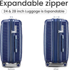 Hard Shell Luggage Sets 4 Piece with 360 Spinner Wheels,Lightweight Suitcase Set with TSA Lock,Travel Luggage Set with Telescoping Handle,Light and Strong,Easy to Clean (Navy Blue 2)